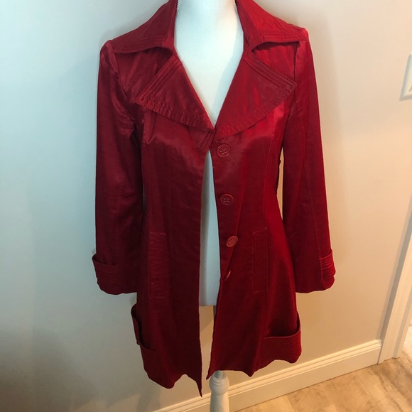 Red button down coat - Picture 2 of 2